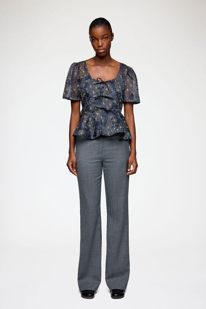 Peplum Blouse in Shibori Organza