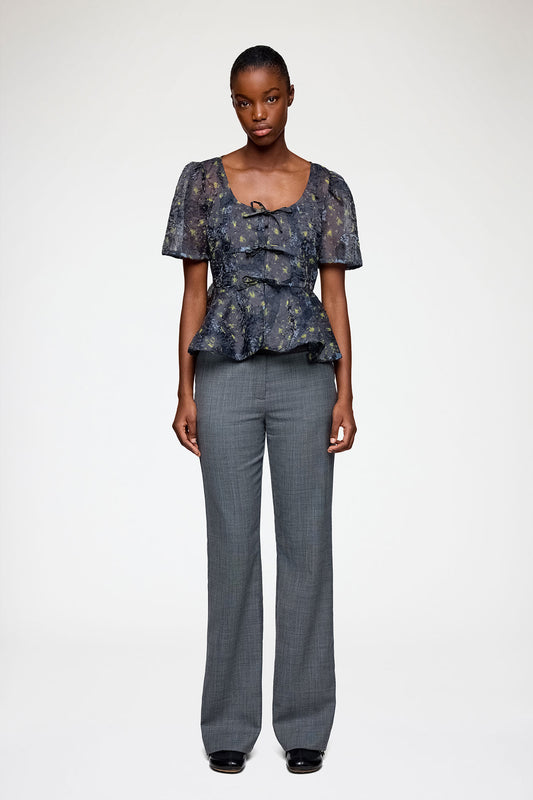 Peplum Blouse in Shibori Organza