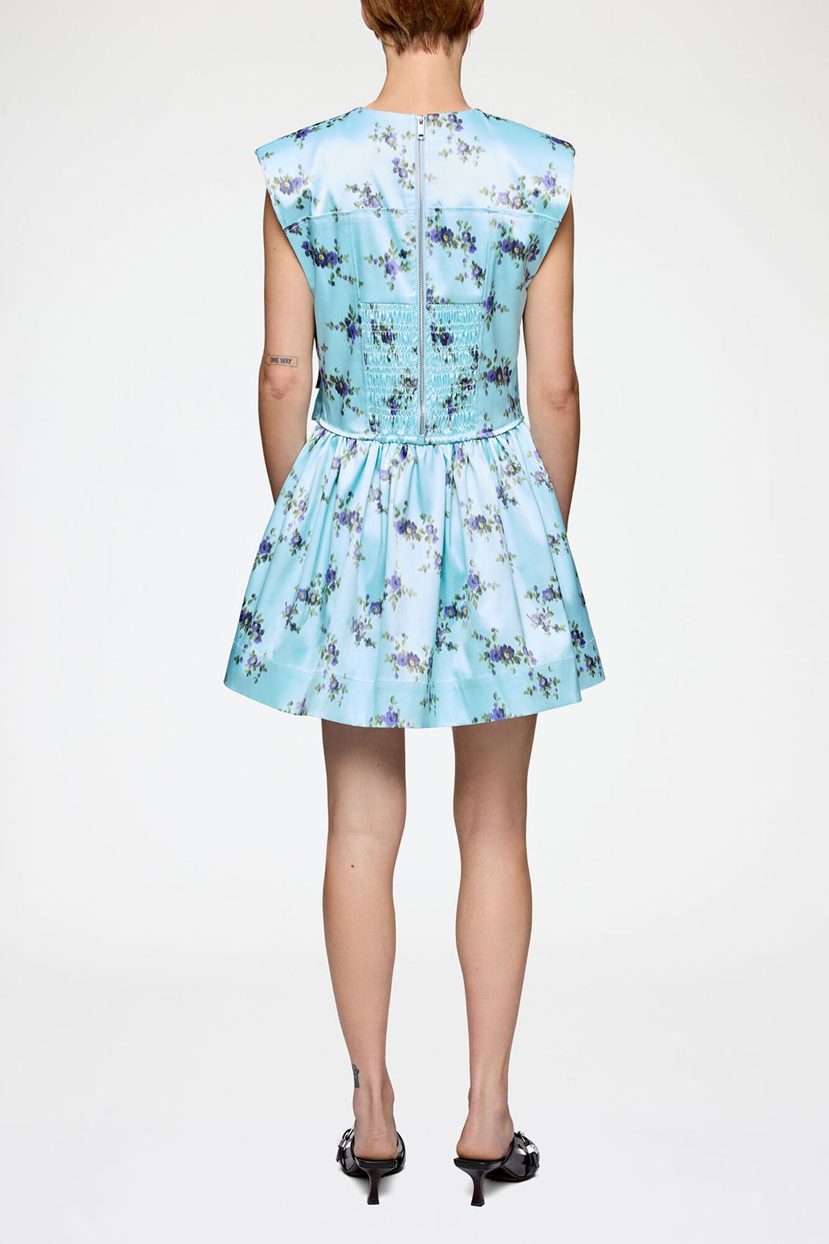 Dress in Printed Satin