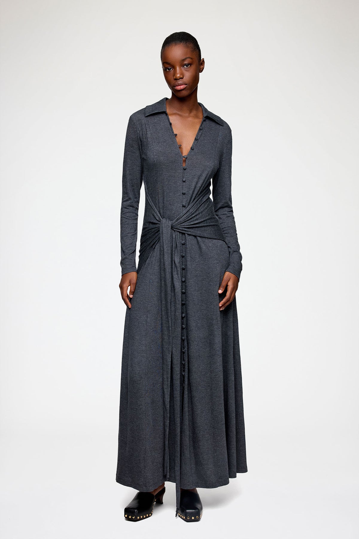 Long Dress in Grey Jersey