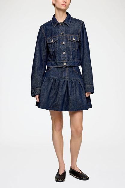 Skirt in Rinse Denim