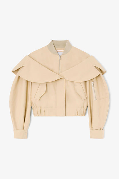Bomber in Beige Cotton