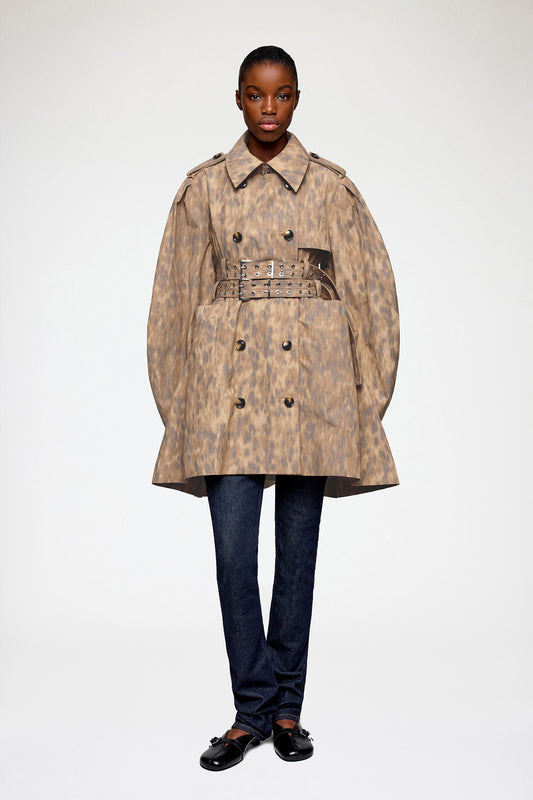 Trench Coat in Printed Cotton