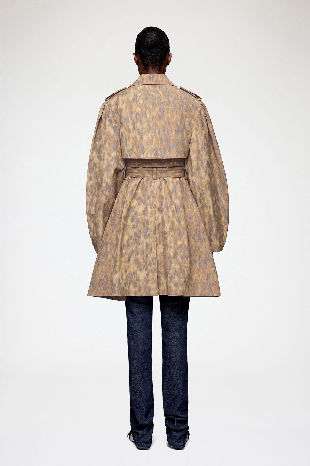 Trench Coat in Printed Cotton