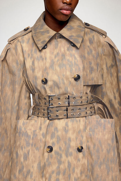 Trench Coat in Printed Cotton