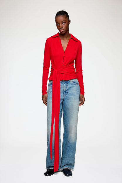 Shirt in Red Marl Mesh