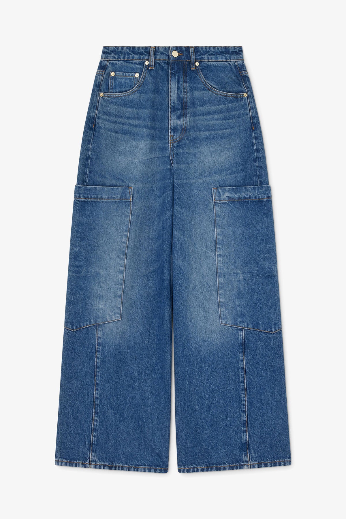 Baggy Cargo Jeans in Rigid Denim