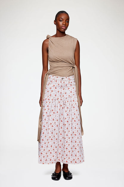 Skirt in Printed Denim