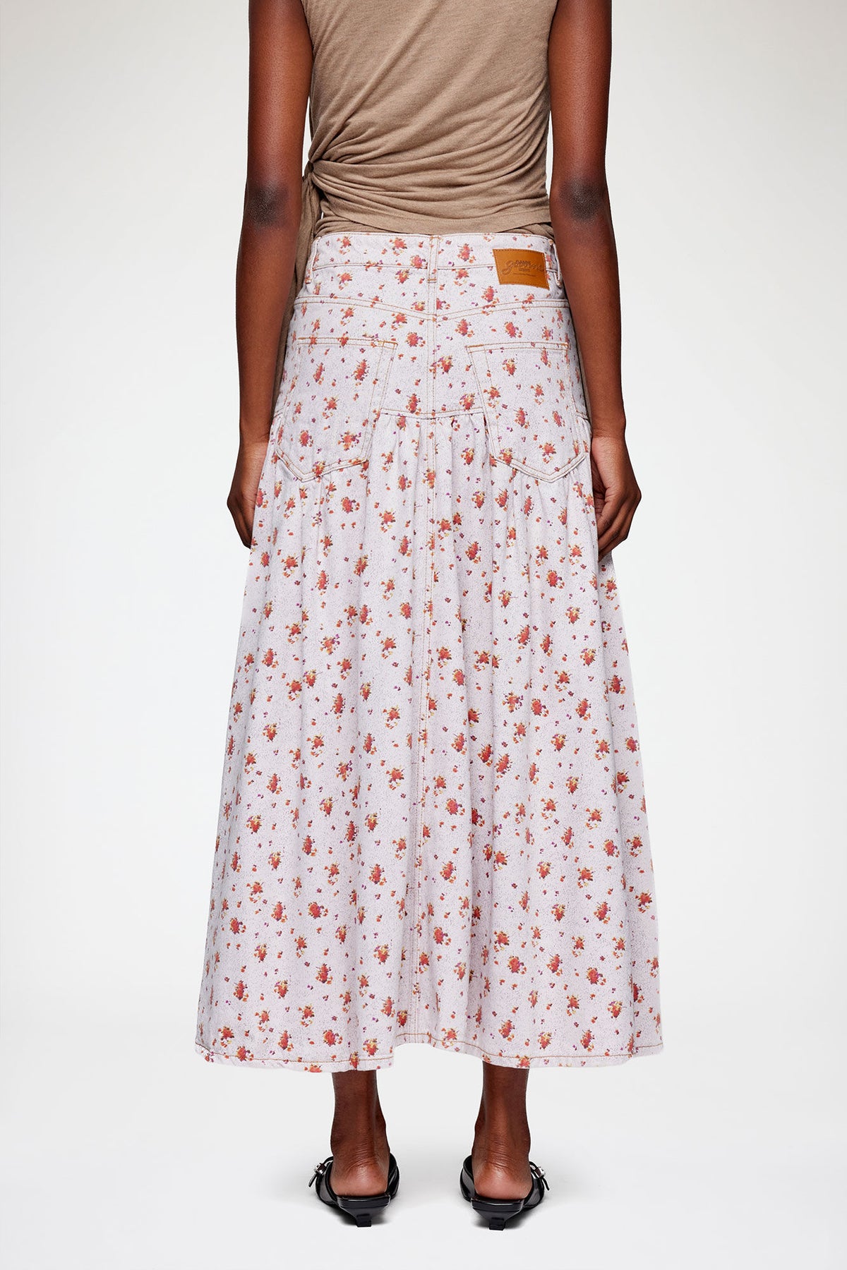 Skirt in Printed Denim