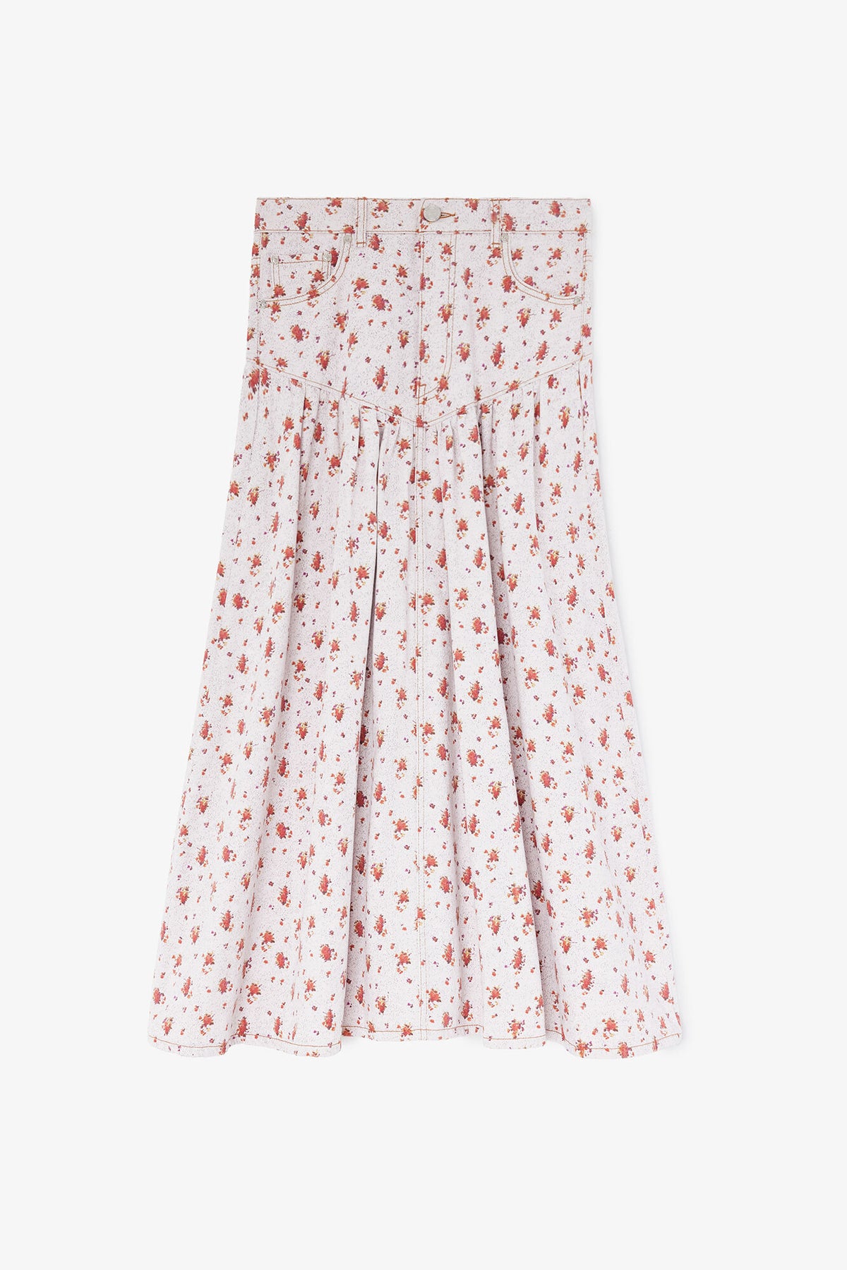 Skirt in Printed Denim