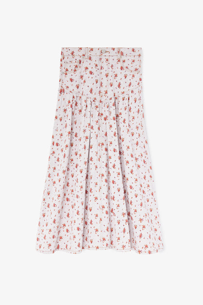 Skirt in Printed Denim