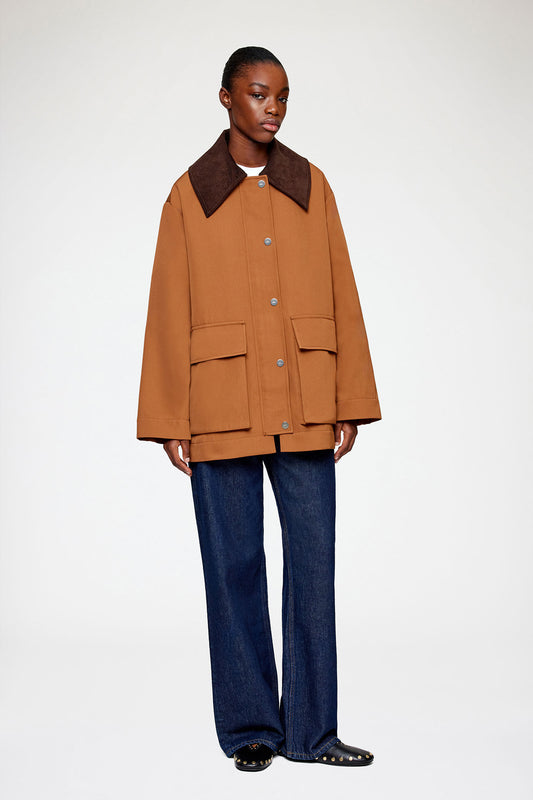 Jacket in Brown Twill