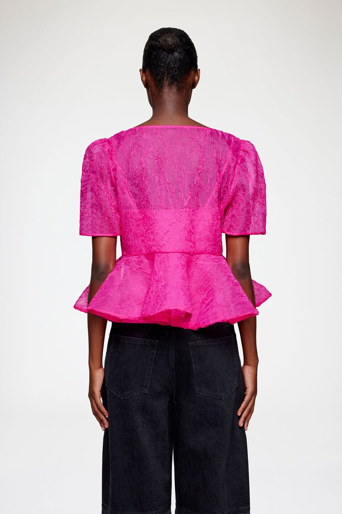 Peplum Blouse in Shibori Organza