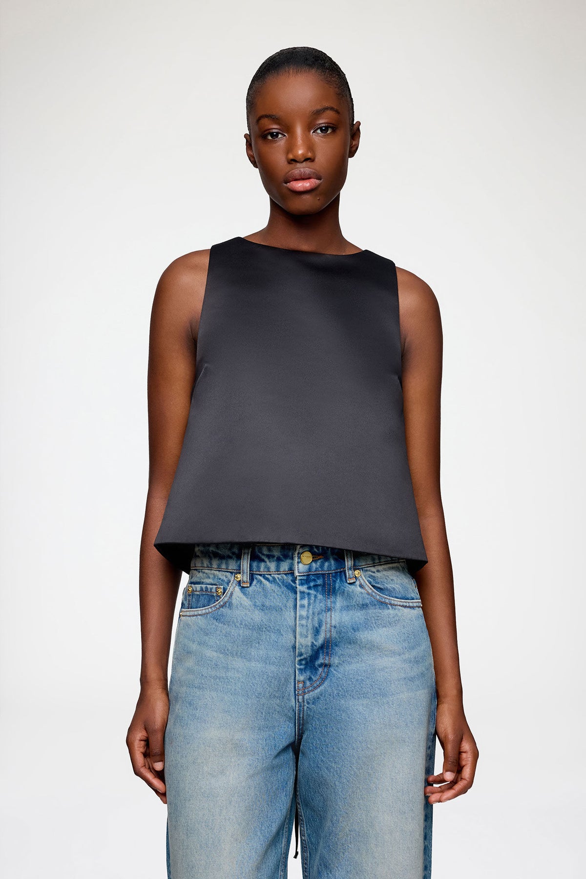 Top in Black Satin