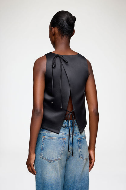 Top in Black Satin