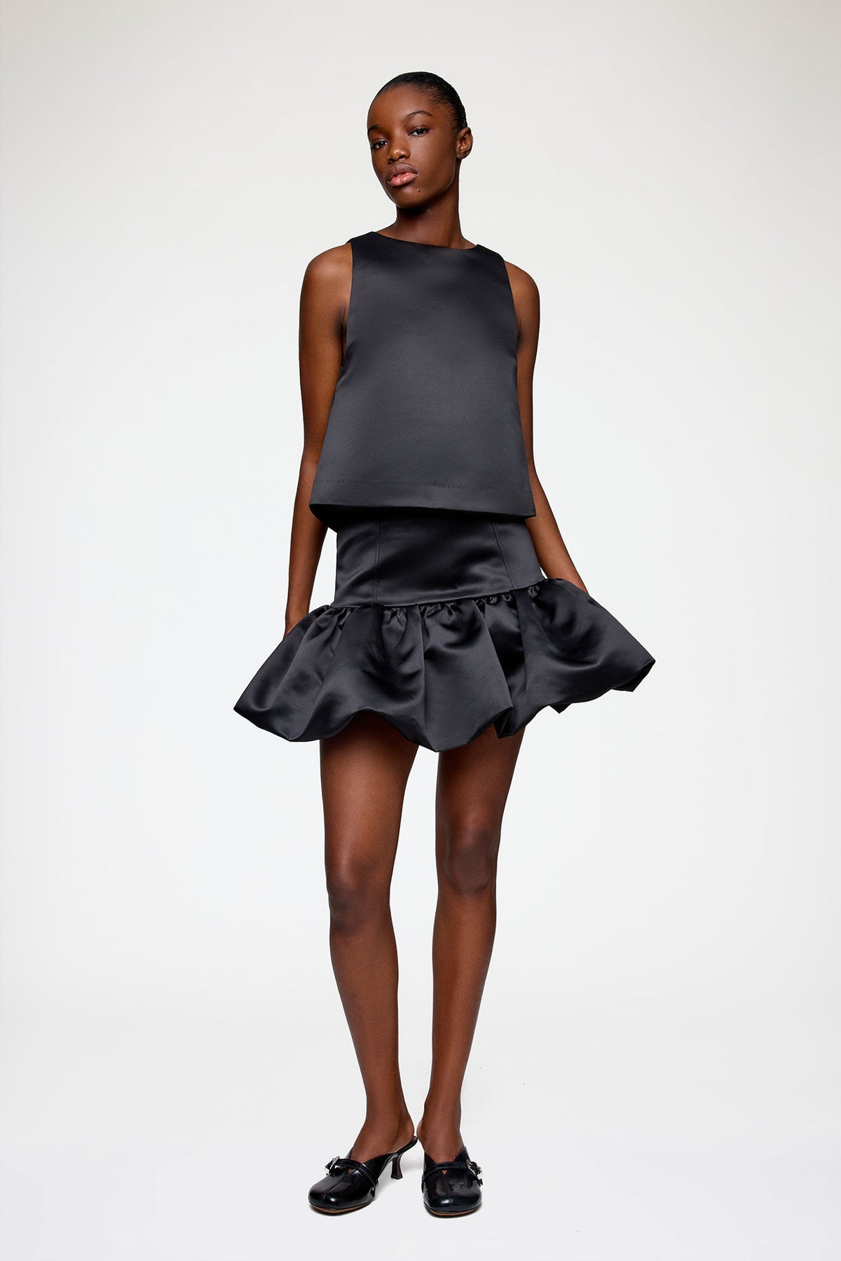 Skirt in Black Satin