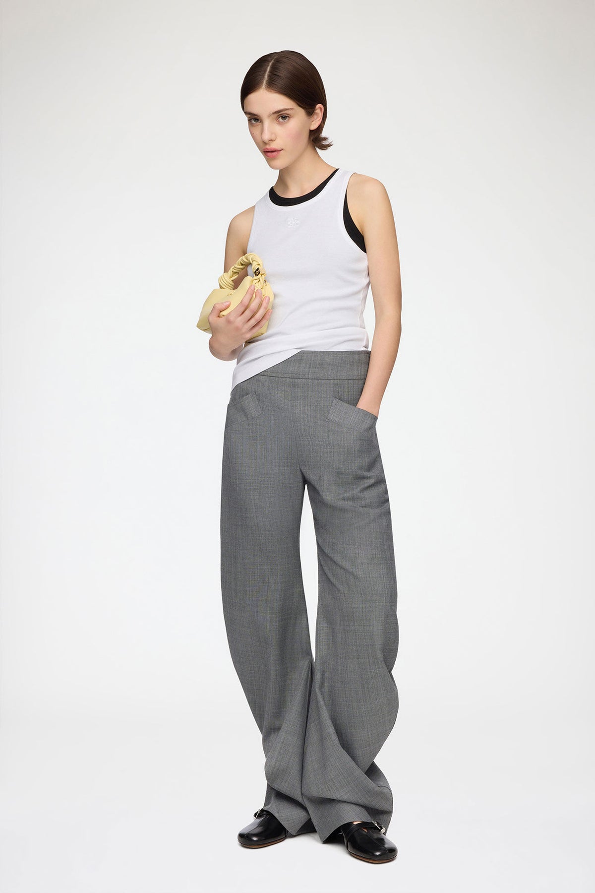 Pants in Grey Wool Melange