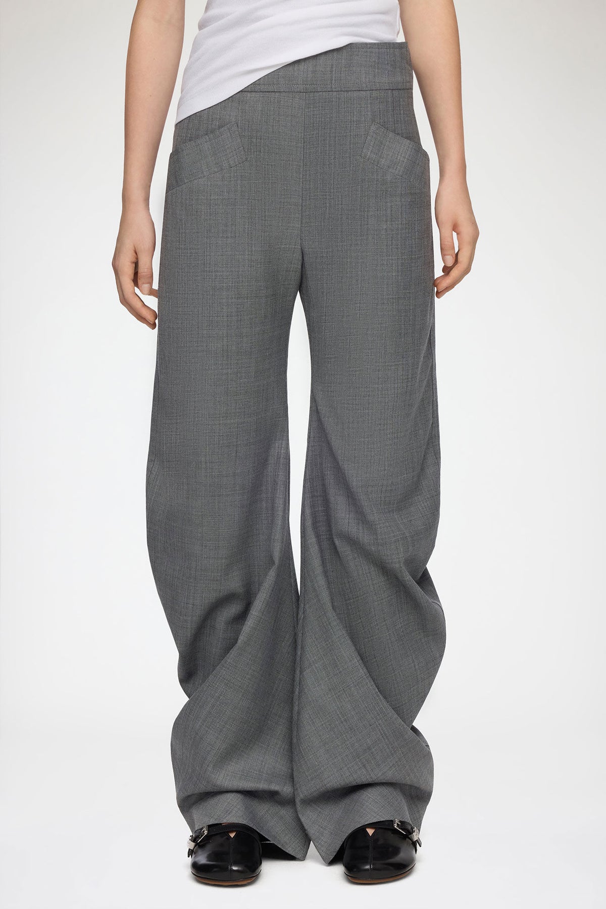 Pants in Grey Wool Melange