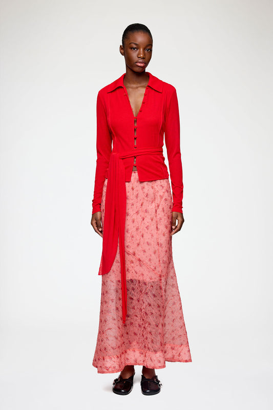 Skirt in Printed Shibori Organza