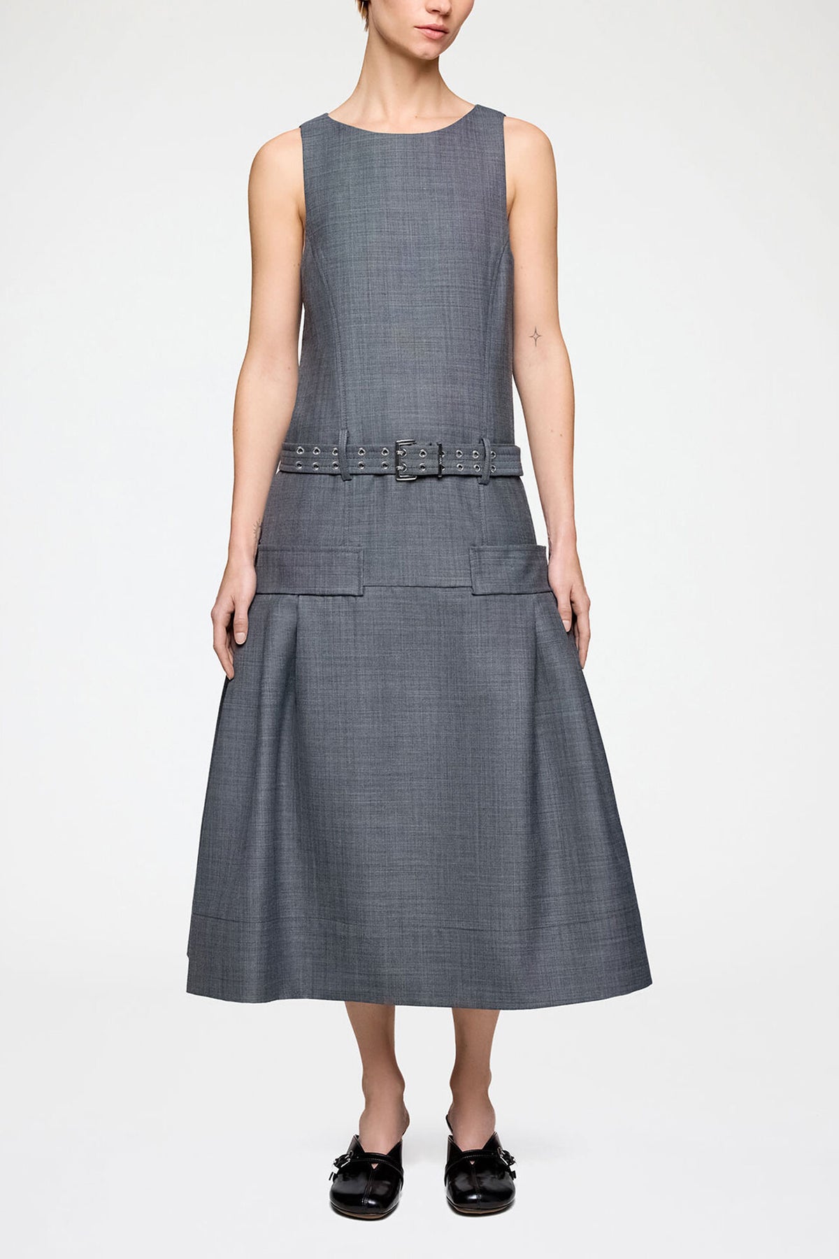 Dress in Grey Wool Melange