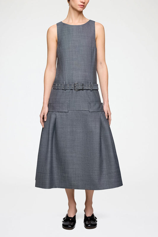 Dress in Grey Wool Melange