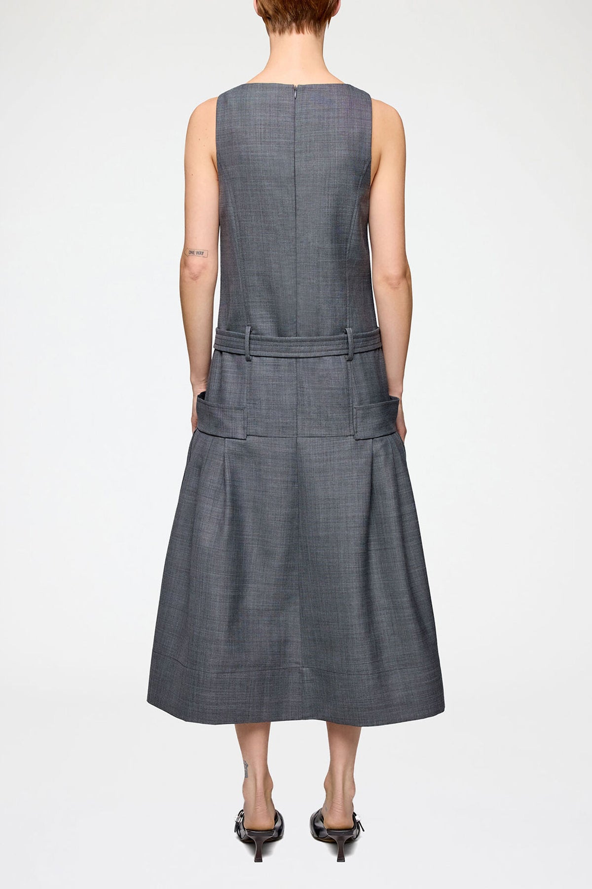 Dress in Grey Wool Melange