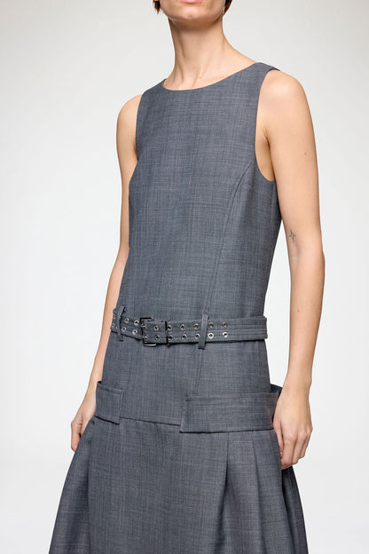 Dress in Grey Wool Melange
