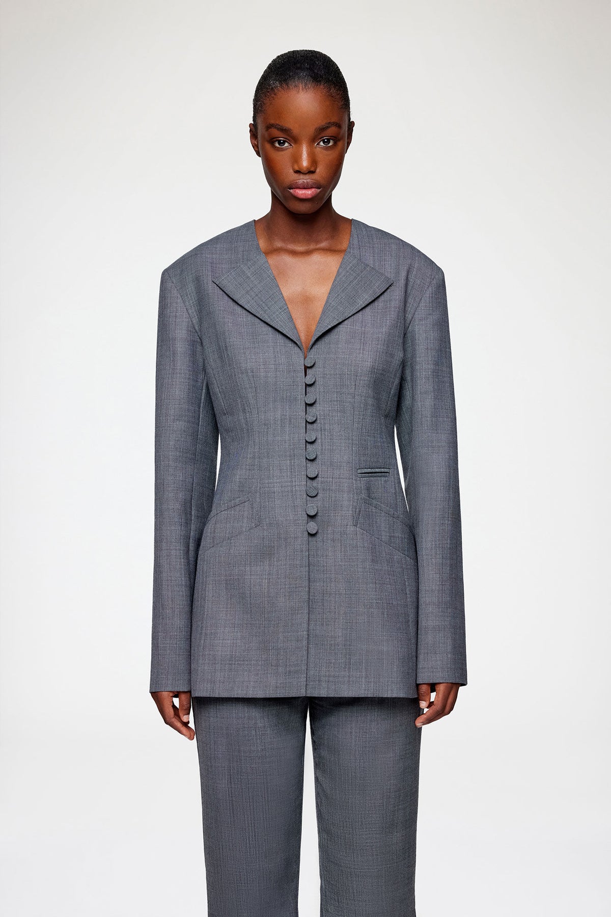 Blazer in Grey Wool Melange