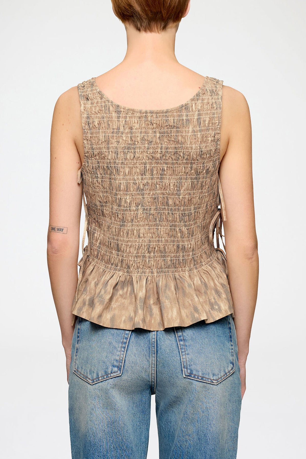 Smock Top in Printed Stretch