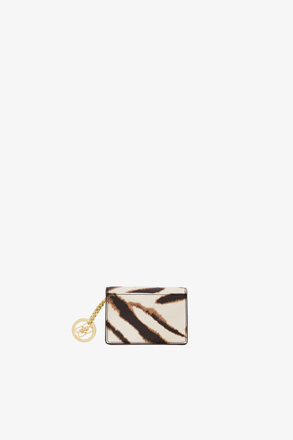 Egret Bou Card Holder With Flap in Zebra
