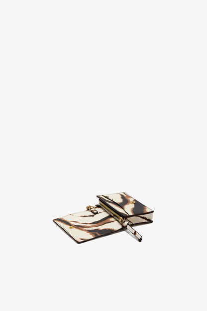 Egret Bou Card Holder With Flap in Zebra