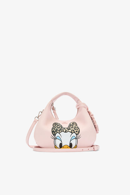 Chalk Pink Daisy Duck Mini Hobo Bag in Pink