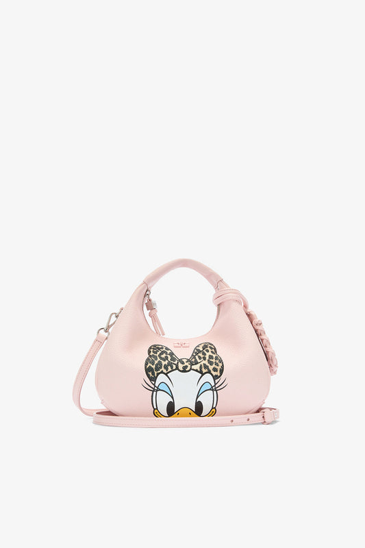 Chalk Pink Daisy Duck Mini Hobo Bag in Pink