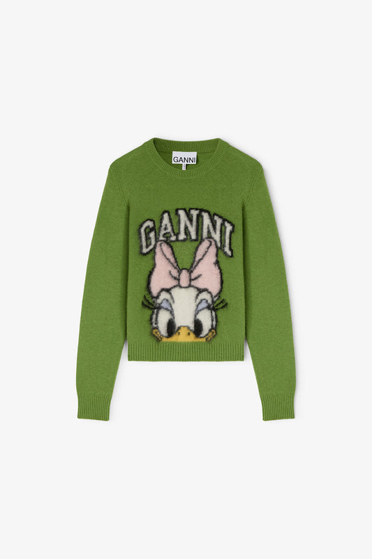Daisy Duck Green Brushed Wool Sweater