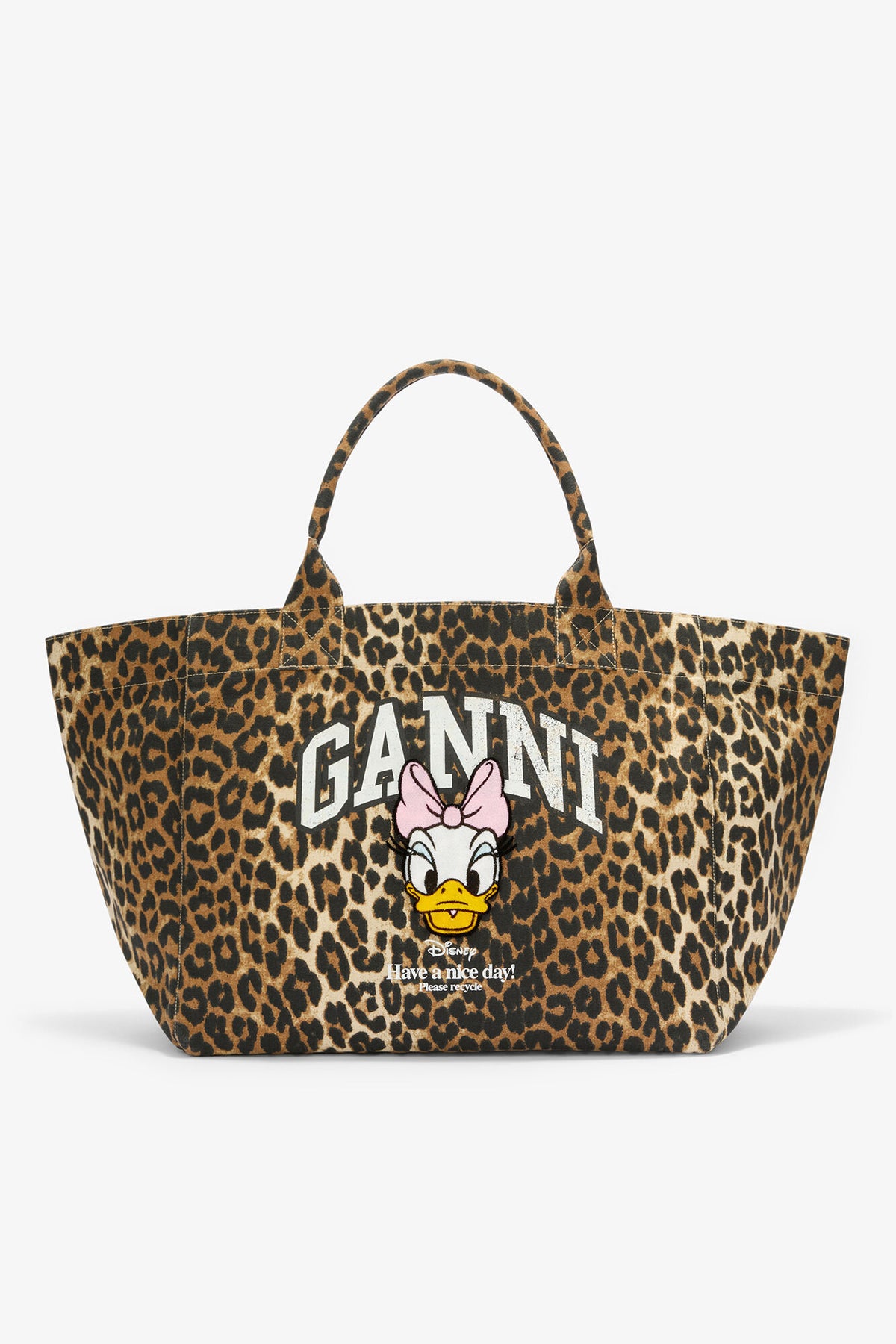 Almond Milk Daisy Duck Leopard XXL Tote