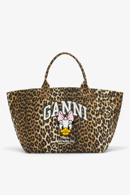 Almond Milk Daisy Duck Leopard XXL Tote