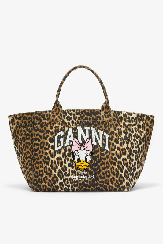 Almond Milk Daisy Duck Leopard XXL Tote