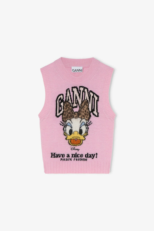 Daisy Duck Graphic Wool Vest
