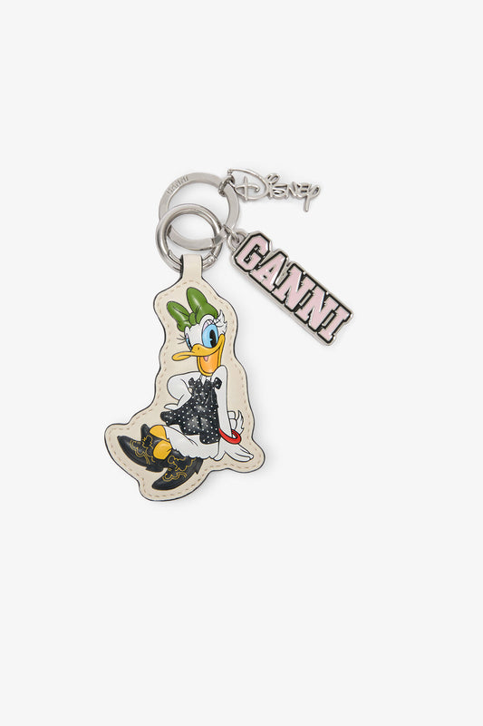 Egret Daisy Duck White Keyring