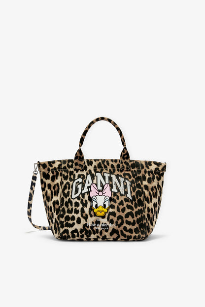 Almond Milk Daisy Duck Leopard Small Tote