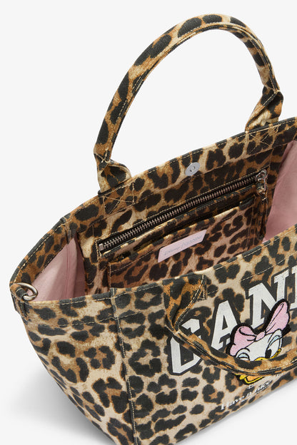 Almond Milk Daisy Duck Leopard Small Tote