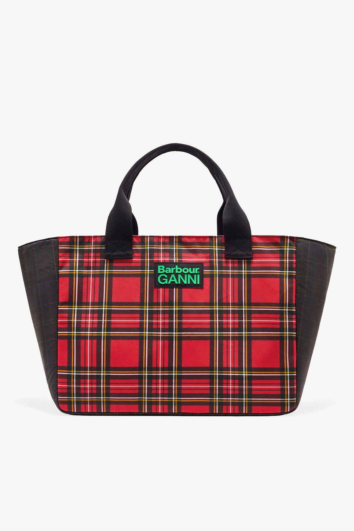 Dark Green Red Tartan Tote