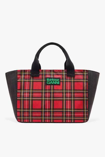 Dark Green Red Tartan Tote