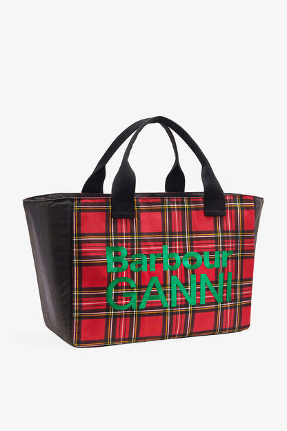 Dark Green Red Tartan Tote