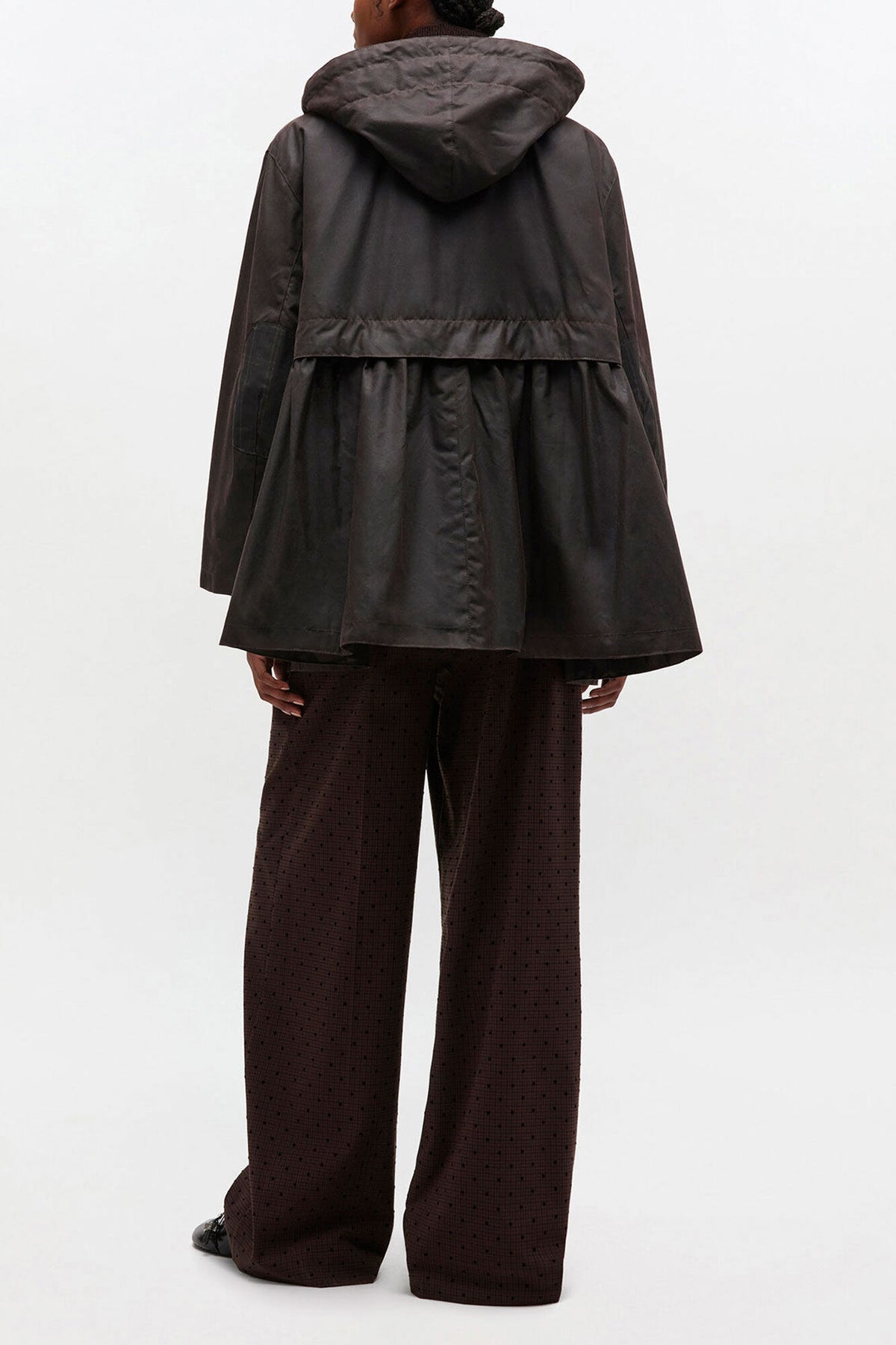 Peplum Wax Jacket in Green