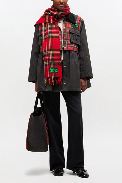 Peplum Wax Jacket in Tartan