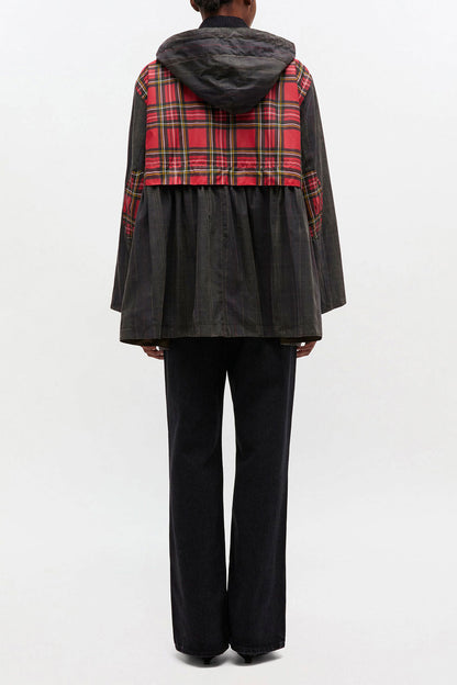 Peplum Wax Jacket in Tartan