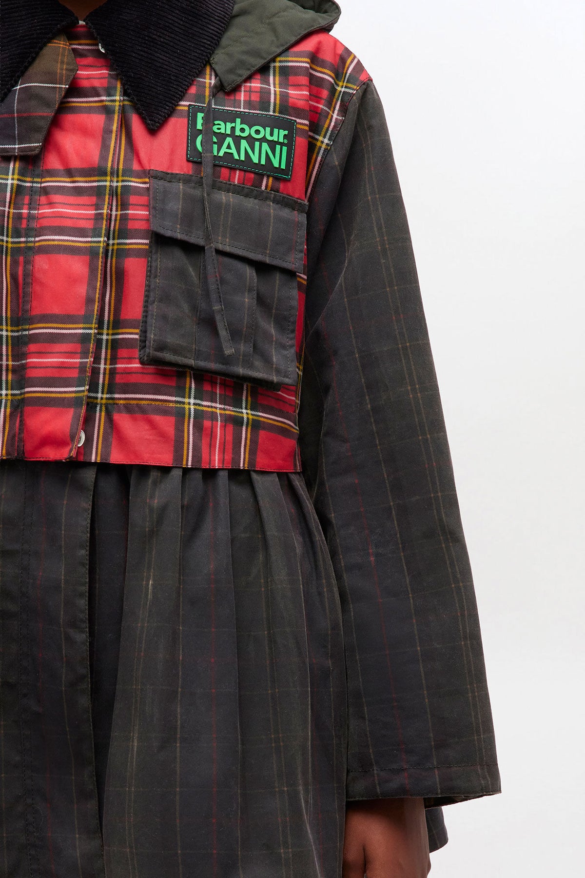Peplum Wax Jacket in Tartan