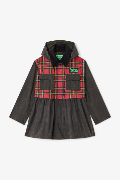 Peplum Wax Jacket in Tartan
