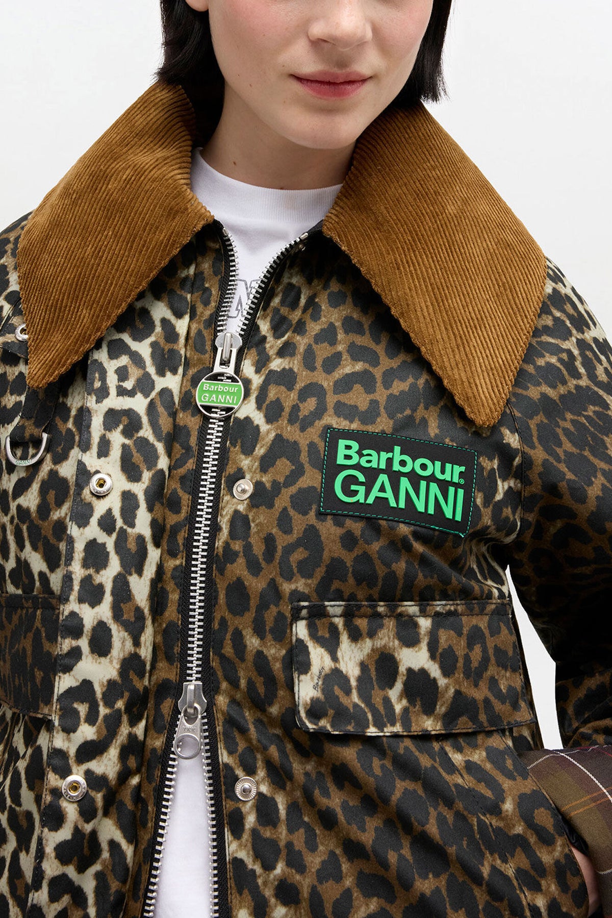 Short Wax Jacket in Leopard